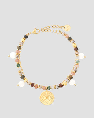 Náramek s přírodními kameny achát, maifan, jaspis, jadeit a avanturín Mys - 1