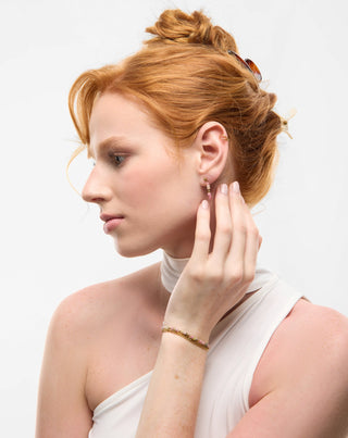 Pozlacený náramek z nerezové oceli s růžovým a citronovým nefritem Mys_1 - 2