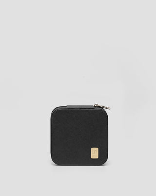 Malá šperkovnice s přihrádkami, válečky a háčky, černá Mys - 1