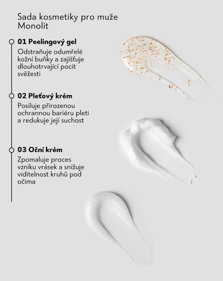 Sada očního krému, pleťového krému a mycího gelu pro muže Monolit - 4