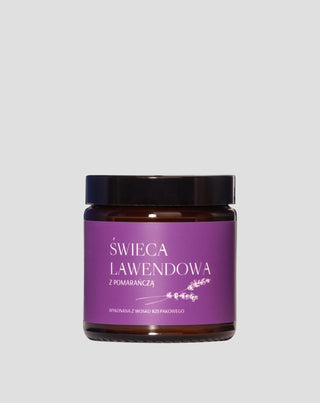 Levandule s pomerančovou voskovou svíčkou se 100% Mglife bavlněným knotem - 1