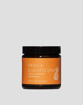 Exotická ručně vyráběná tuřínová svíčka s vůní manga, ananasu a pomeranče Mglife - 1