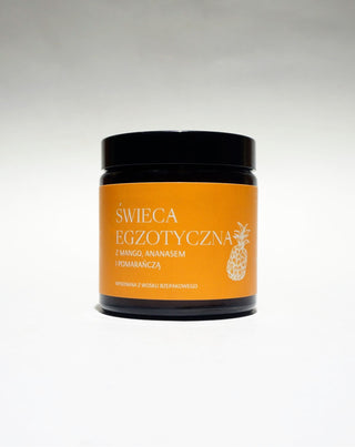 Exotická ručně vyráběná tuřínová svíčka s vůní manga, ananasu a pomeranče Mglife - 3