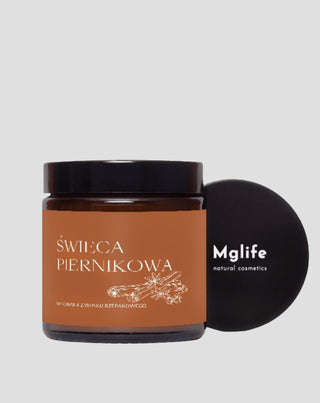 Perníková svíčka z řepkového vosku s oleji a 100% Mglife bavlněným knotem - 3