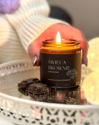 Veganská tuřínová svíčka s vůní brownie a maliny 120 ml MgLife - 3