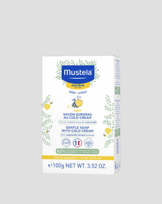 Jemné mýdlo s Cold Cream pro mytí obličeje a těla od narození Mustela - 1