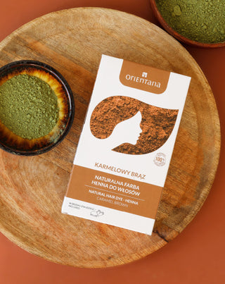 Přírodní barva na vlasy bio henna karamelově hnědá Orientana - 2