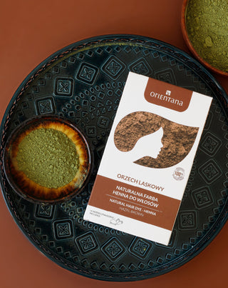 Přírodní barva na vlasy bio henna lískový ořech Orientana - 2