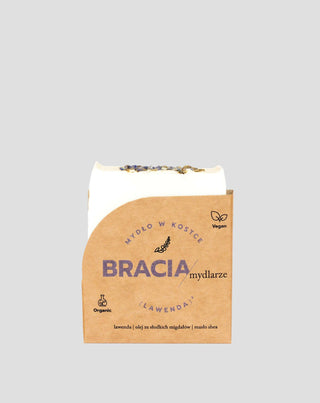 Zklidňující a hydratační levandulové tuhé mýdlo s rýžovým olejem a bambuckým máslem Bracia Mydlarze - 1