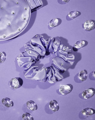 Hedvábné čelenky do vlasů s krystaly – lilac Crystallove - 2