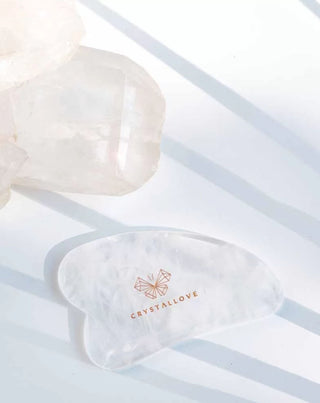 Gua sha masážní talíř na obličej z horského krystalu s čisticími vlastnostmi Crystallove - 2