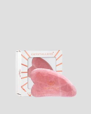 Gua sha masážní pomůcka na obličej z ruženínu - Crystallove love stone - 1