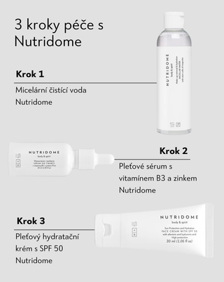 Vitamin B3 10% a zinek 1% pleťové sérum na akné Nutridome