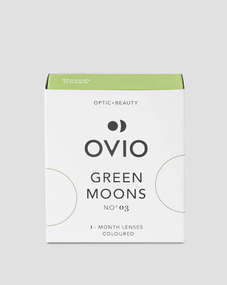 Zelené kontaktní čočky se stříbrnými proužky, nulové čočky green moons č. 3 Ovio - 1