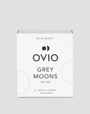 Popelavě šedá barevné kontaktní čočky měsíční nulové čočky Grey moons č. 1 Ovio