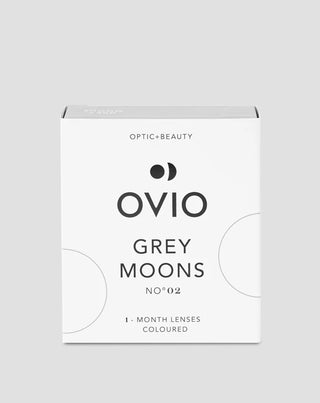 Šedé platinové kontaktní čočky, barevné měsíční nulové čočky grey moon č.2 Ovio - 1
