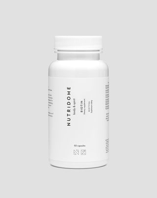 Biotin kapsle 2500 mcg vitamínu H na vlasy, pleť a nehty Nutridome 60 ks - 1