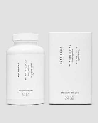 Vitamíny D3+K2 s inulinem na podporu kosterního systému a imunity Nutridome, 180 ks