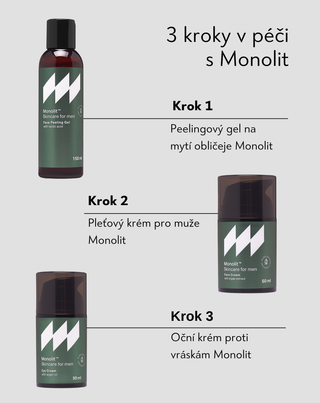Krém na obličej pro muže s řasami, kokosovým olejem a avokádovým olejem Monolit - 4