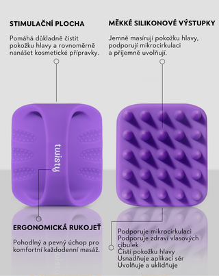 Masážní kartáč na pokožku hlavy z měkkého silikonu podporující mikrocirkulaci Twisty - 6