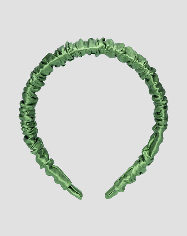 Hedvábná čelenka do vlasů vyrobená ze 100% přírodního hedvábí zelená Twisty