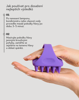 Masážní kartáč na pokožku hlavy z měkkého silikonu podporující mikrocirkulaci Twisty - 5