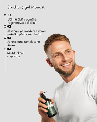Sprchový gel pro muže s aloe, s vůní santalového dřeva Monolit - 3